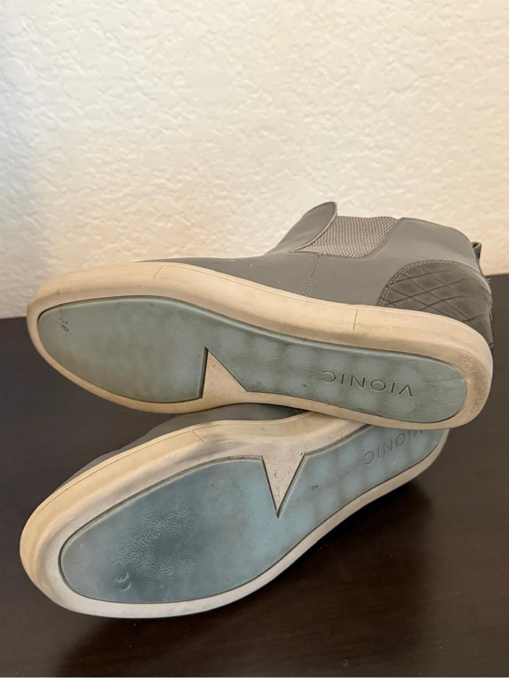 Vionic Mickie Gray Chelsea Ankle Boots Orthotic Comfort Women's 11 EU 42
